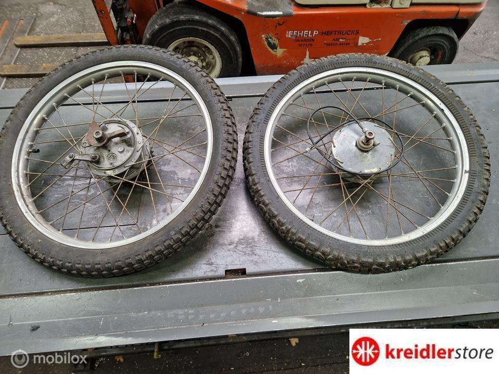 Kreidler Wielen set Eitank 19 inch met Aluminium Weimann, Fietsen en Brommers, Gebruikt, Kreidler, Ophalen of Verzenden, Kreidler