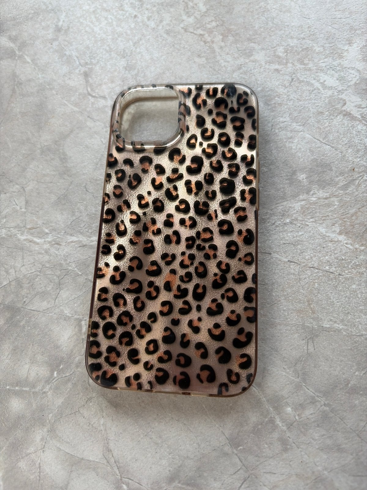 iPhone hoesje met luipaardprint en koord, Kunststof, Gebruikt, Hoesje of Tasje, Ophalen of Verzenden