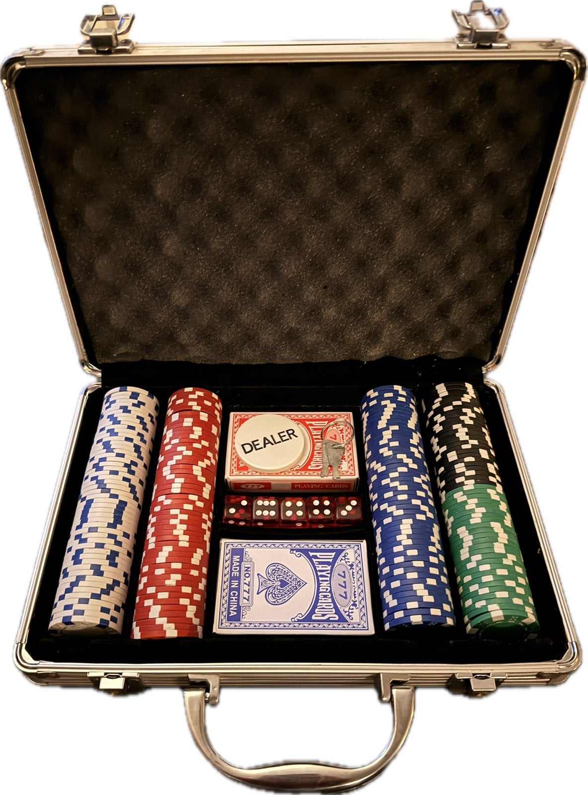 Pokerset - 200 chips in aluminium koffer, Ophalen of Verzenden, Zo goed als nieuw