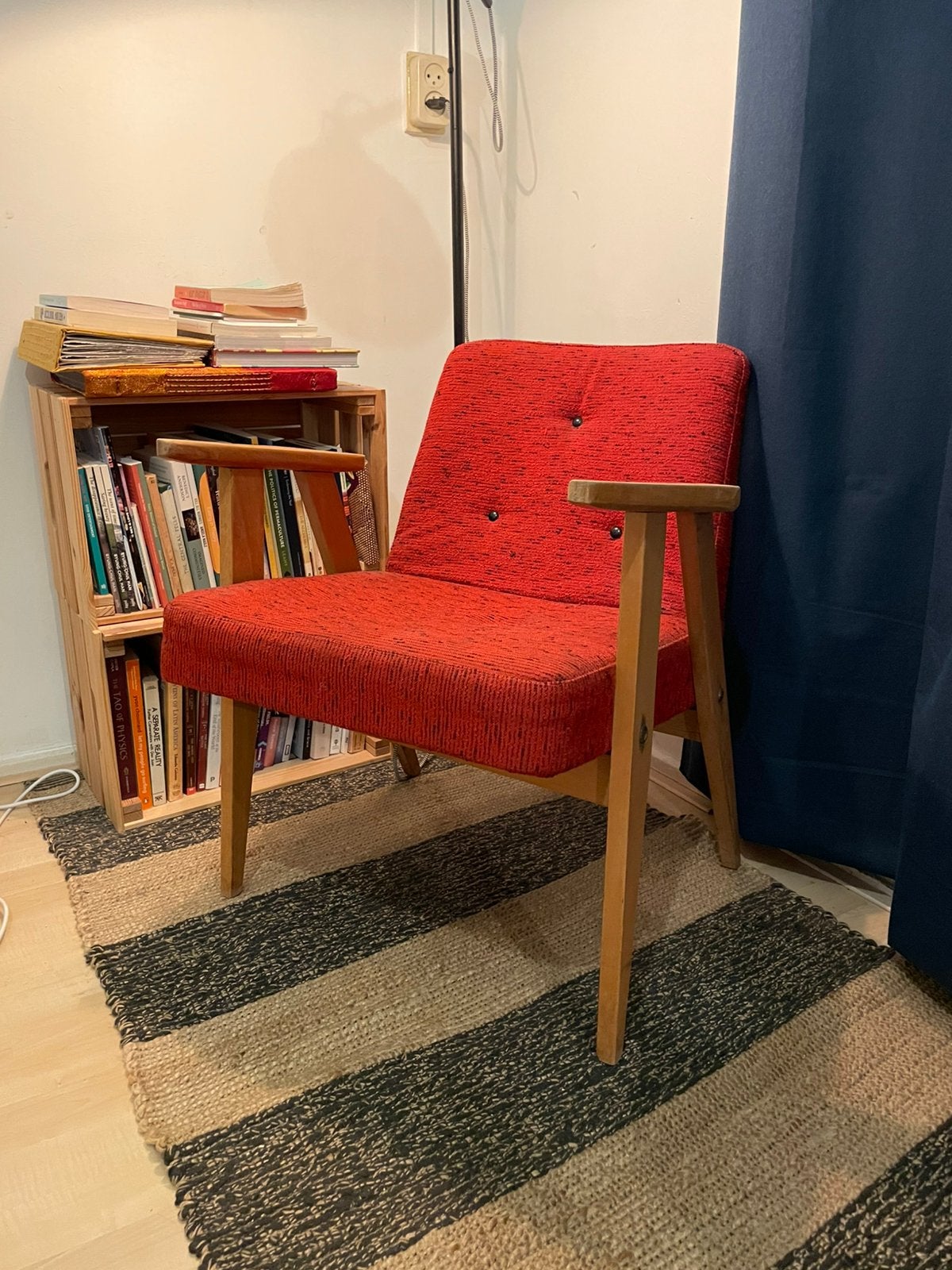60s Hungarian Red Upholstered Chair, Ophalen