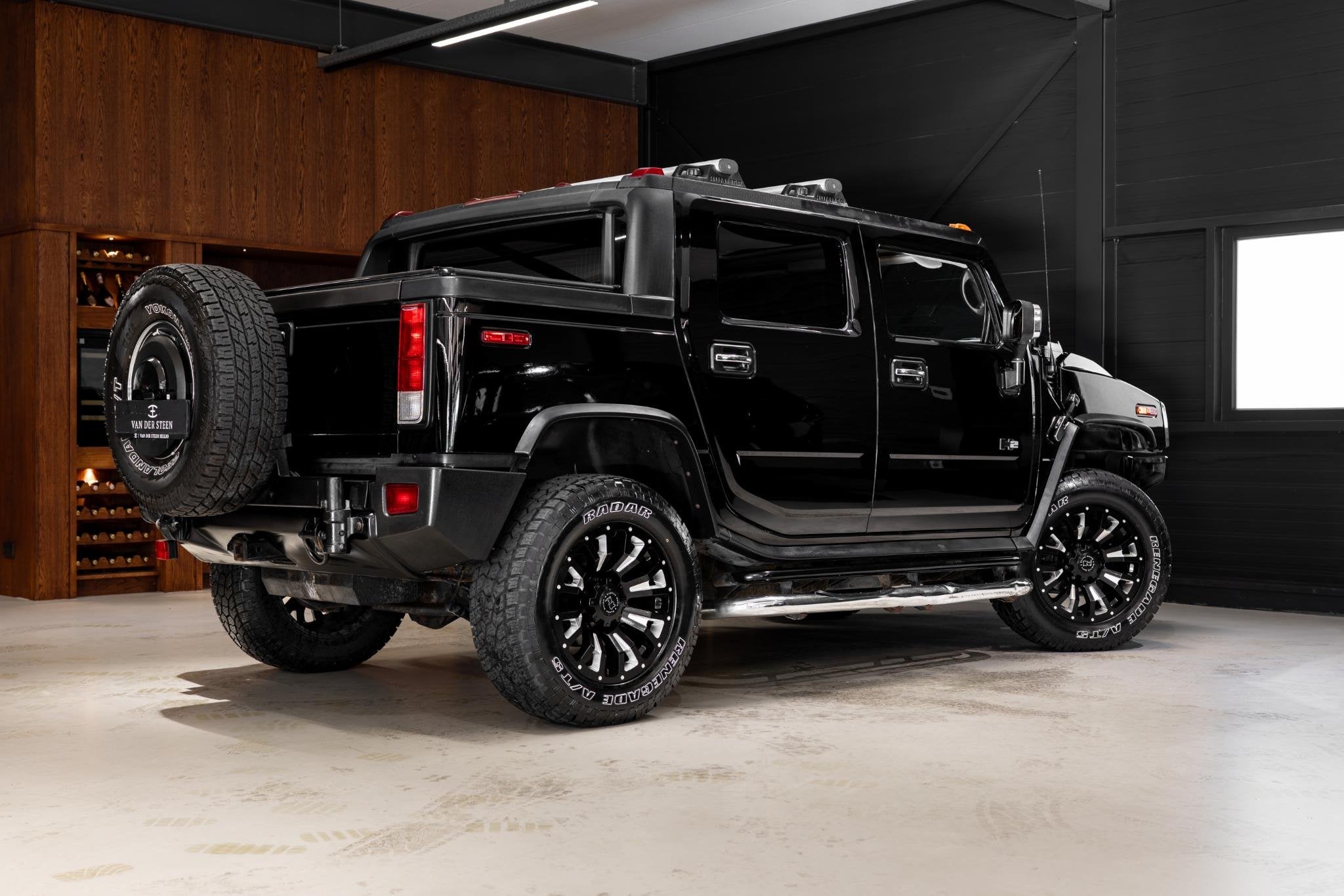 Hummer H2 6.0 V8 Exclusive Grijs kenteken | 5 Zits | Leder, Auto's, Hummer, Automaat, 8 cilinders, 322 pk, Zwart