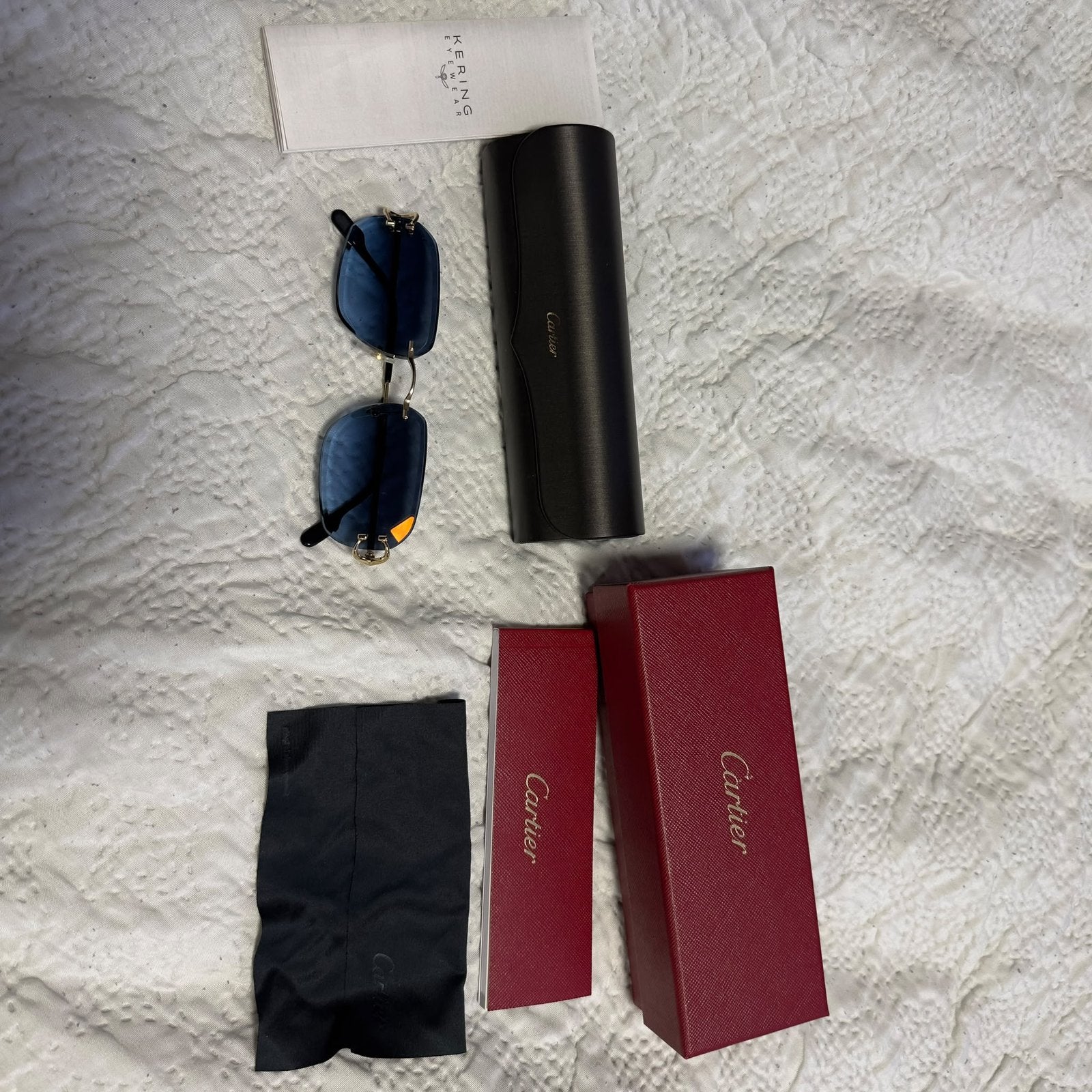 Originele Cartier zonnebril – Classic C, Ophalen, Zo goed als nieuw, Blauw, Overige merken