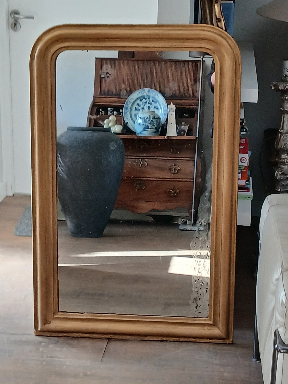 Prachtige grote Antieke Louis Philippe Spiegel, Ophalen, Rechthoekig, 50 tot 100 cm