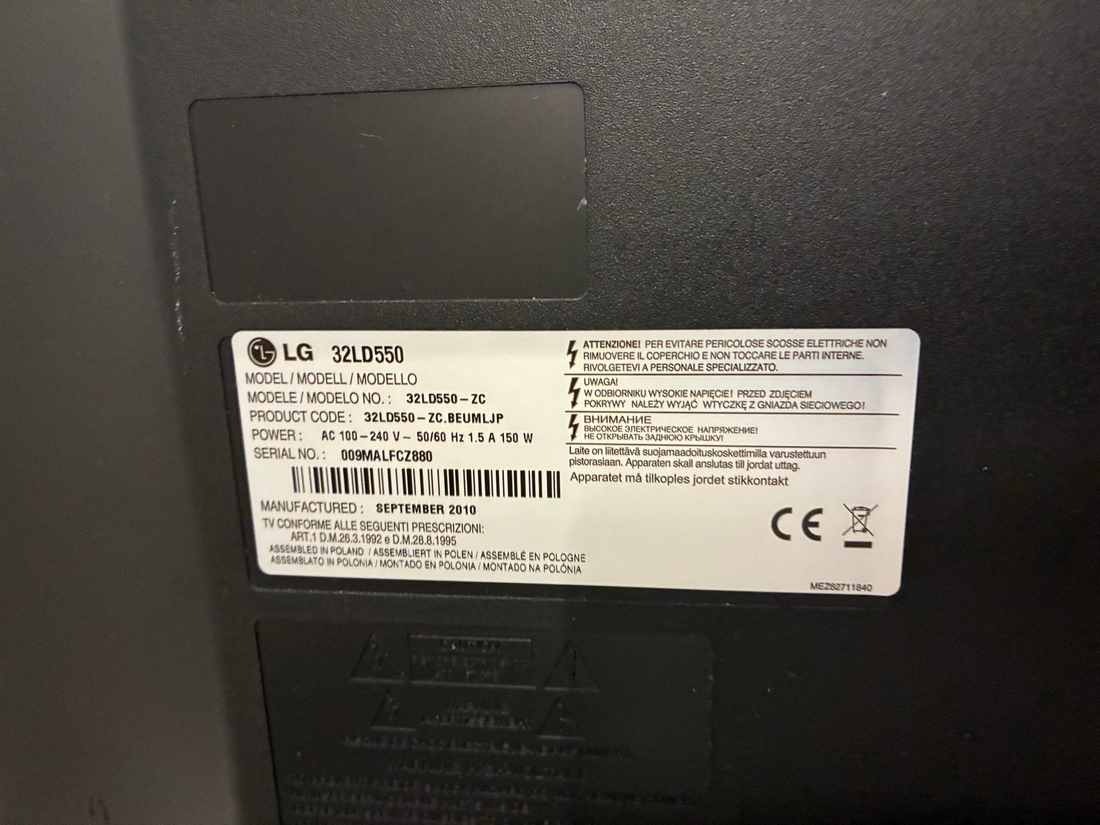 LG 32LD550 LCD TV - Goede staat met kleine markering, Ophalen, Gebruikt, 50 Hz, LCD