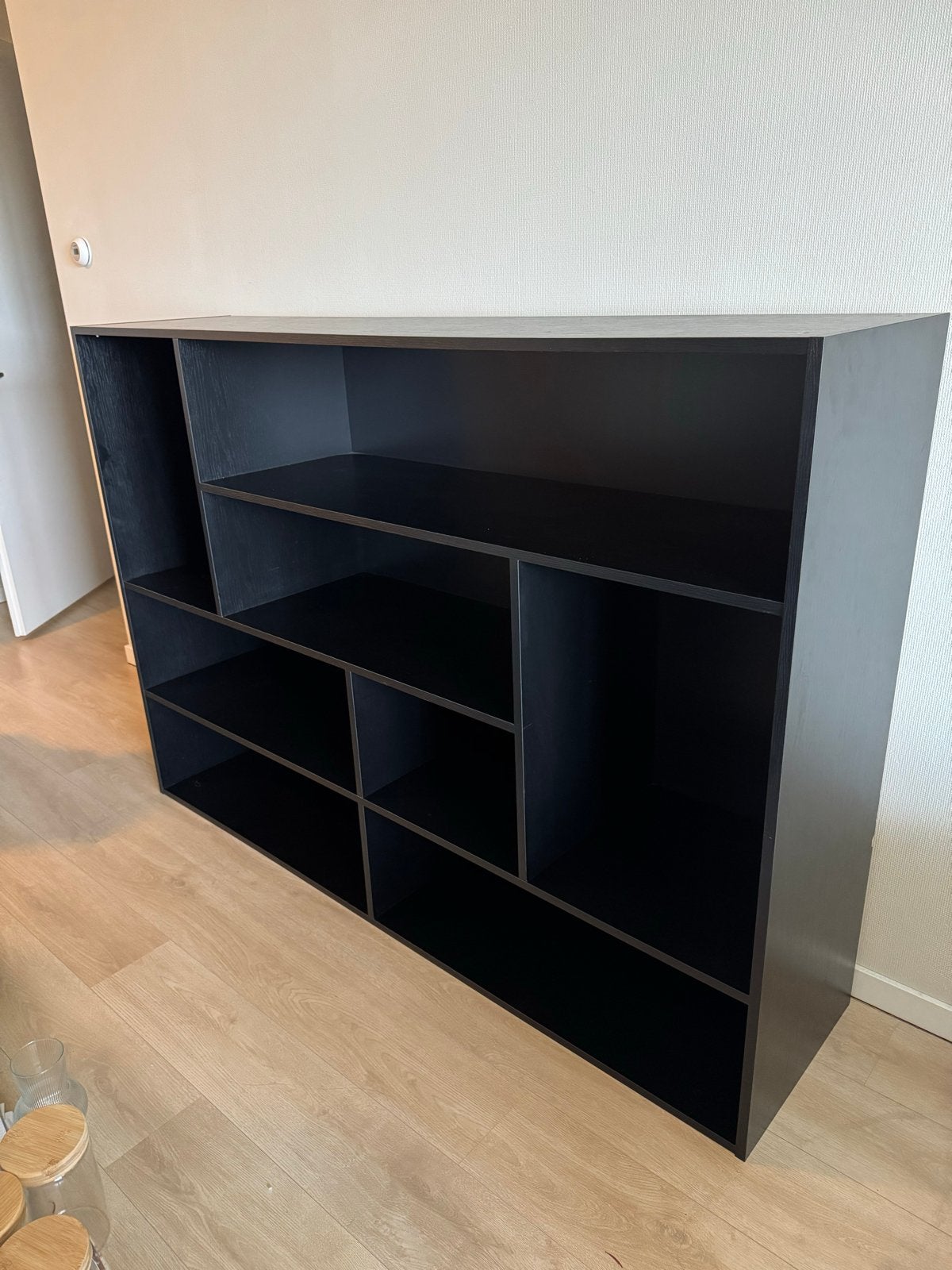 Goossens Barcelona Zwart open vakkenkast/boekenkast, Ophalen, Met plank(en), Gebruikt, 100 tot 150 cm