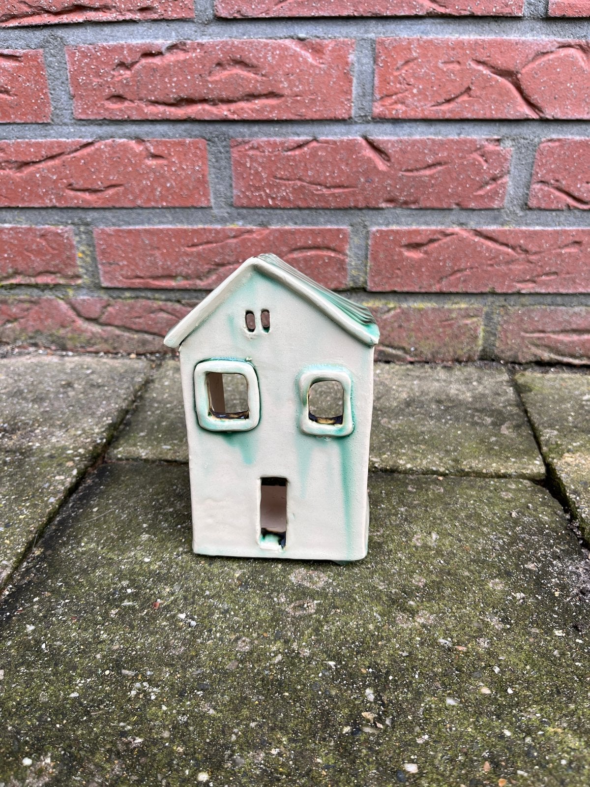 Handgemaakte keramiek huisje waxinelichthouder, Ophalen, Nieuw, Steen/keramiek, Waxinelichthouder