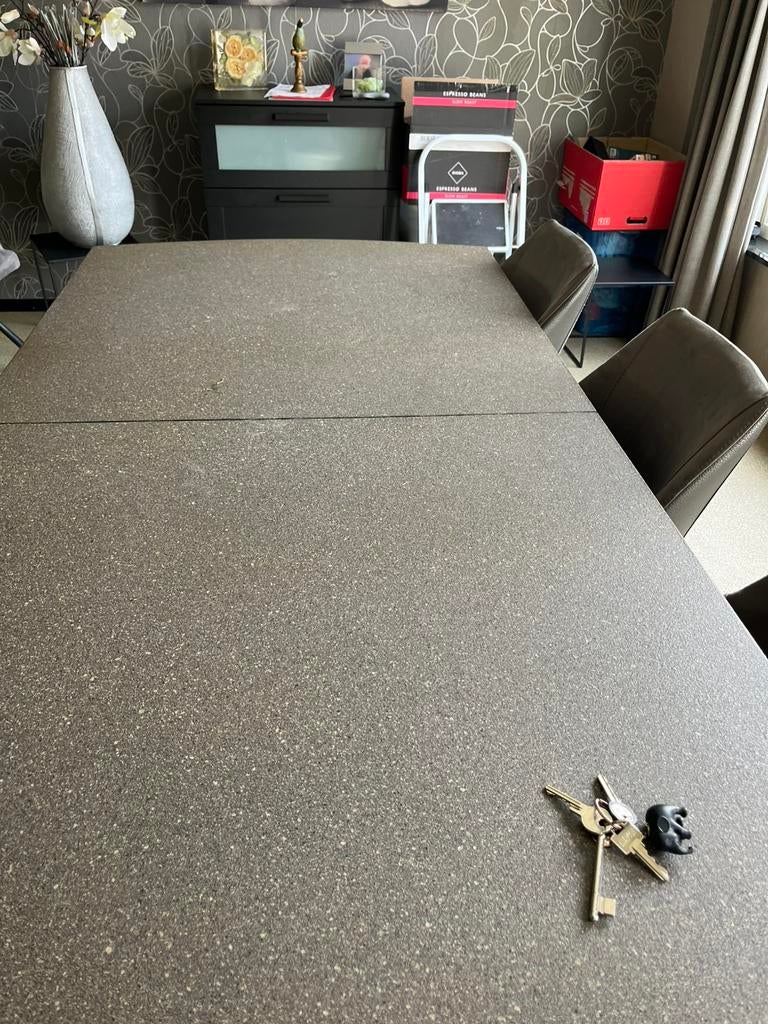 Gratis uitschuifbare eettafel, Huis en Inrichting, Tafels | Eettafels, Ophalen, Gebruikt, 50 tot 100 cm, Glas