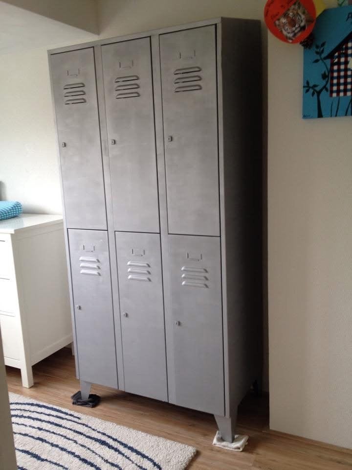 Stoere metalen lockerkast, Ophalen, Gebruikt, Lockerkast stoer vintage