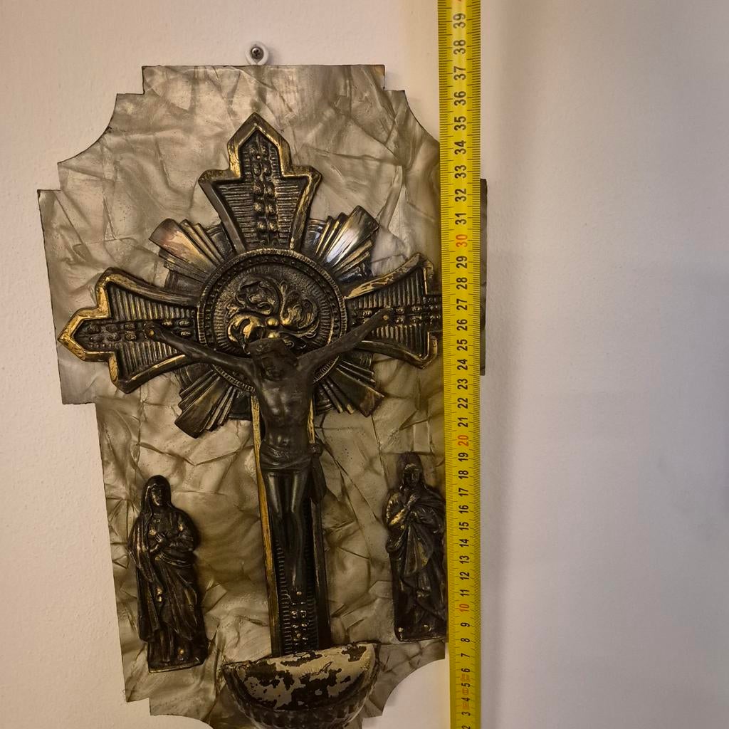 Antiek Kruisbeeld met Corpus en Beelden - Religieuze Kunst, Ophalen of Verzenden