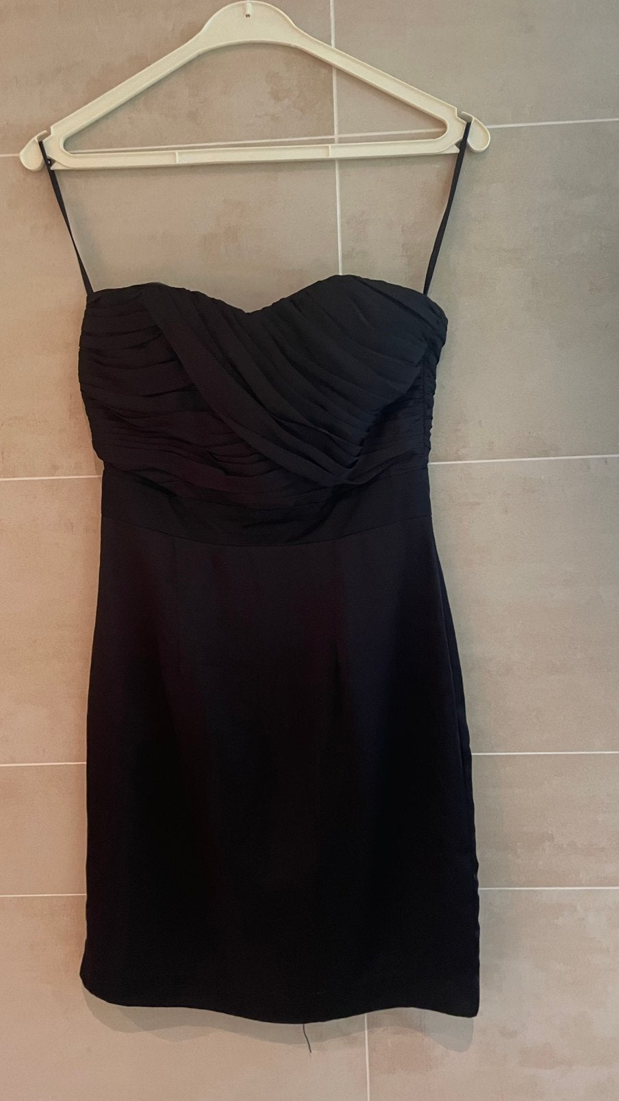 Strapless feest jurk gala of kerst, Galajurk, Verzenden, Zwart, Zo goed als nieuw