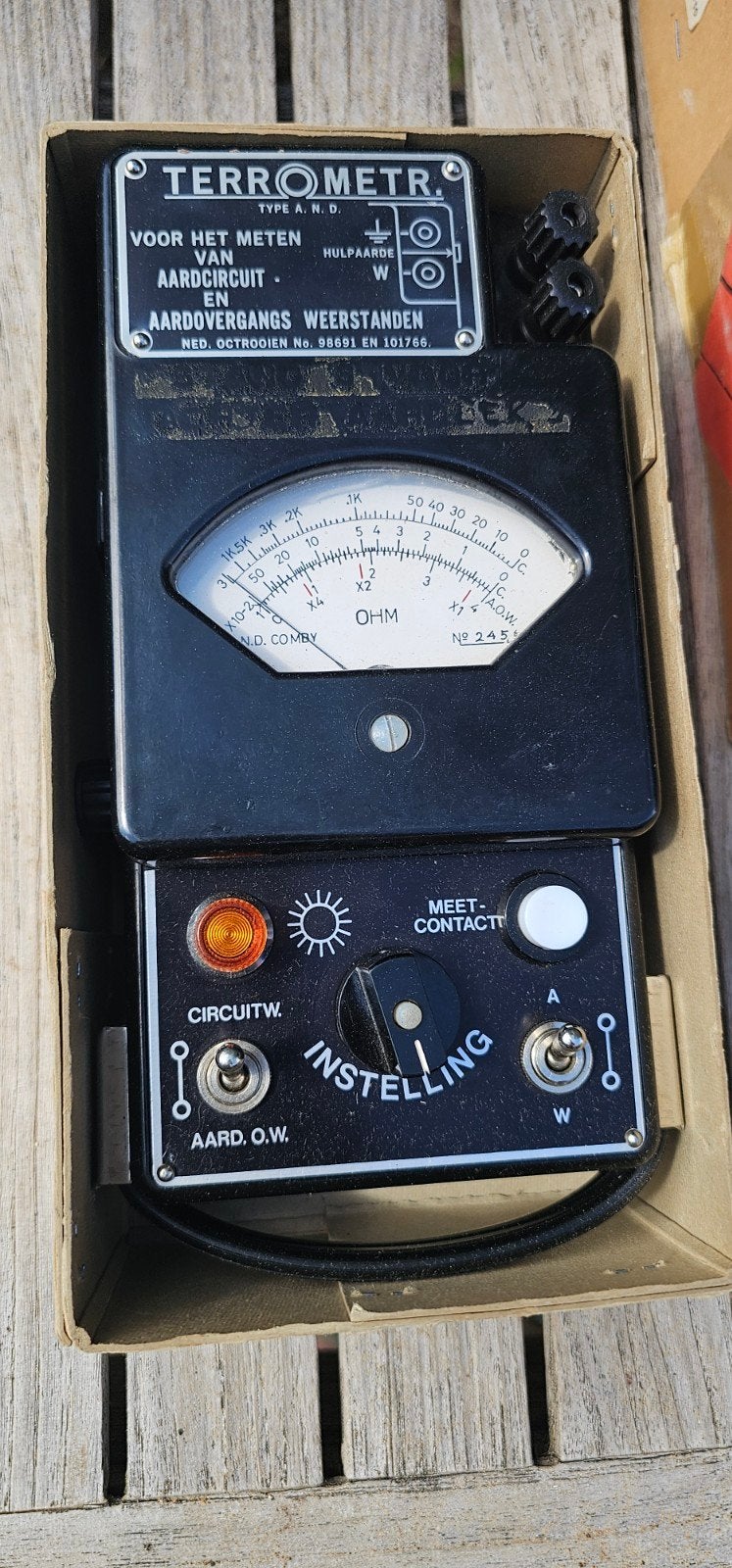 Vintage Terrometer Type A.N.D. Aardcircuit Weerstandsmeter, Ophalen of Verzenden