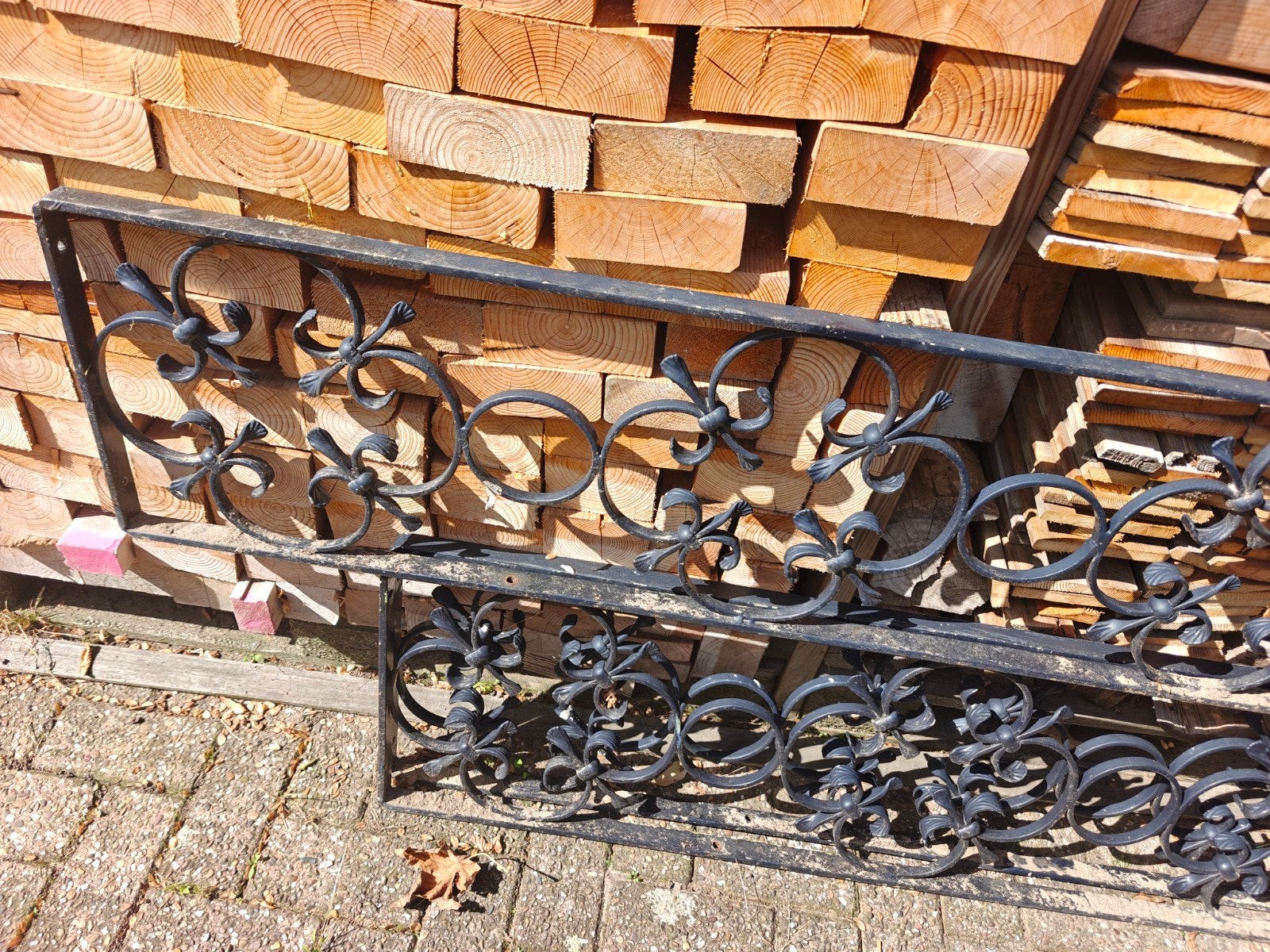 Ouderwetse zware hekken voor tuin of decoratie (3 stuks), Ophalen, Gebruikt, IJzer, Sierhekwerk