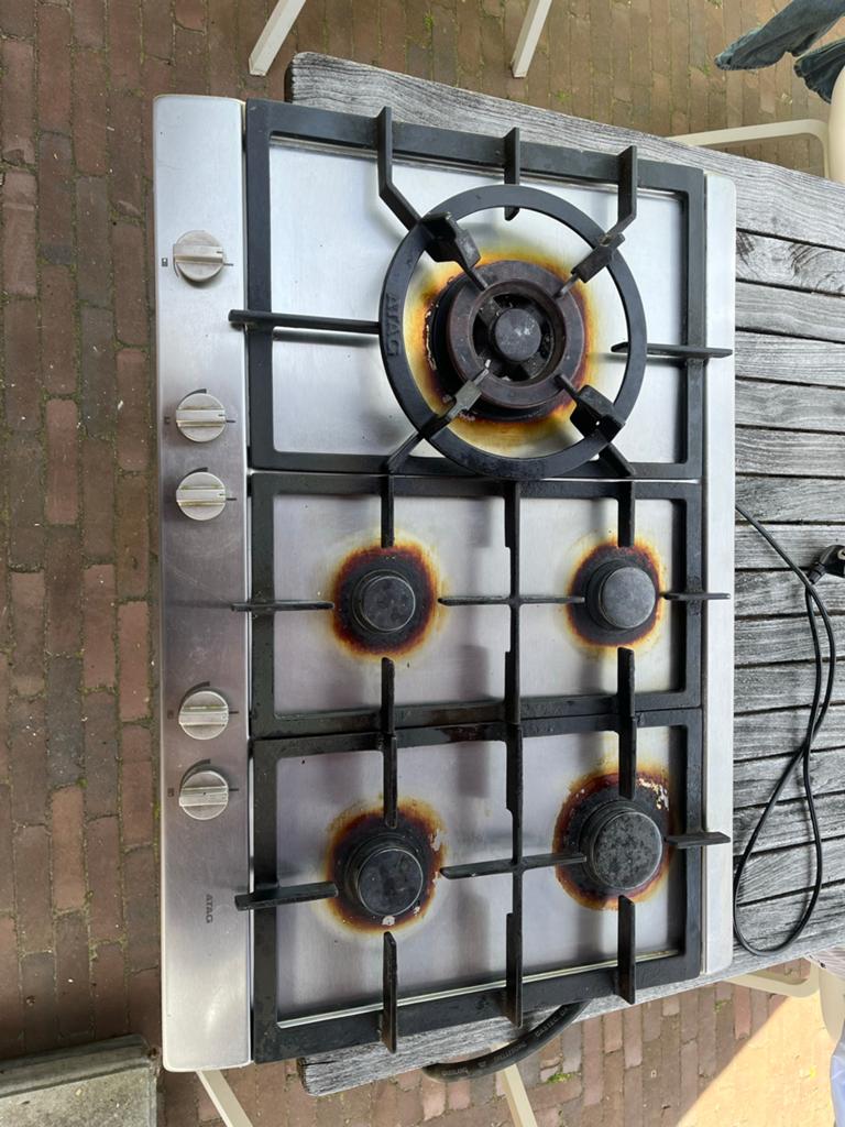 ATAG Gasfornuis 5-pits RVS - Gebruikt, Witgoed en Apparatuur, Ophalen, Gebruikt, Minder dan 85 cm, 60 cm of meer