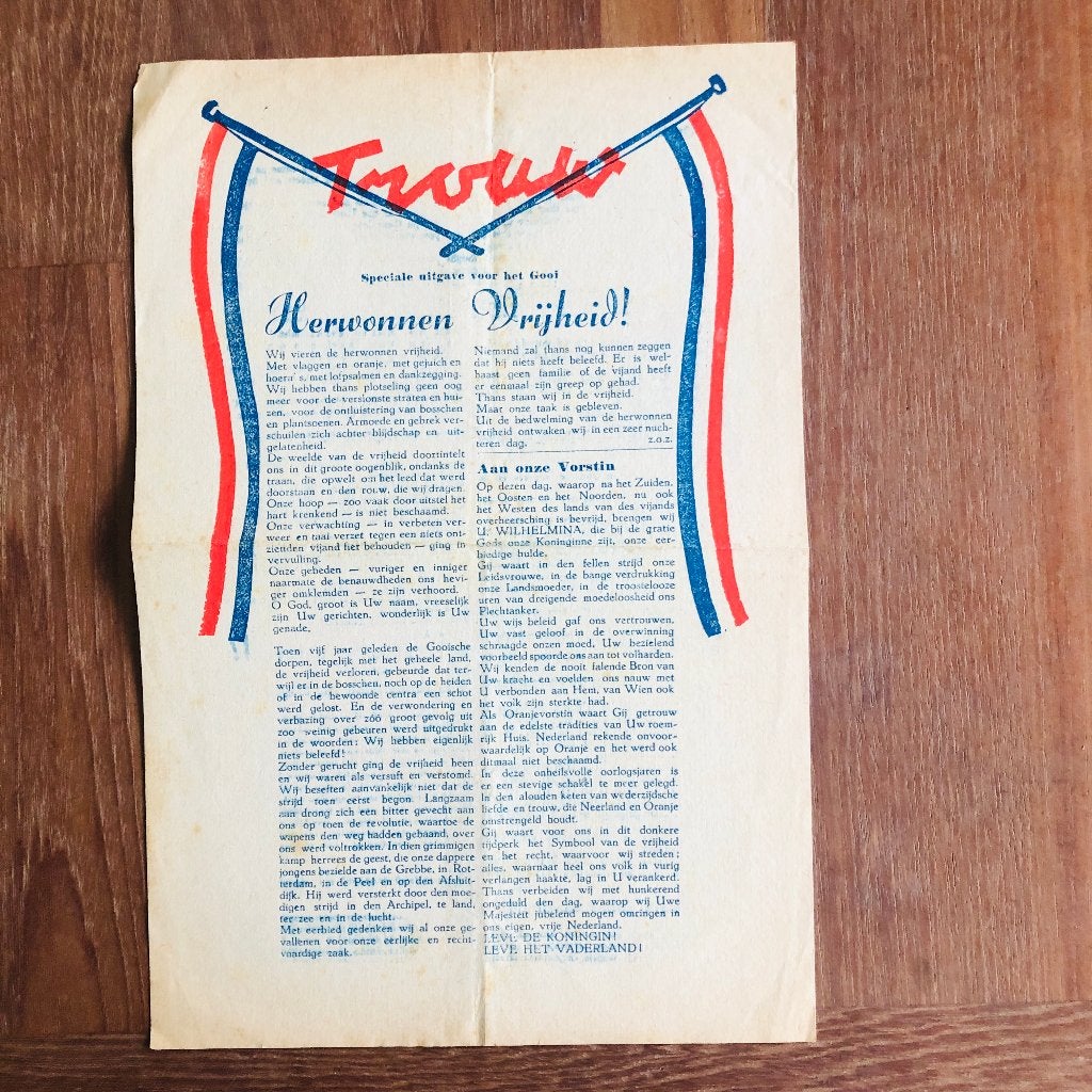 Bevrijdingsnummer Trouw speciaal voor  het Gooi. A hearty, Verzenden, Nederland, Boek of Tijdschrift