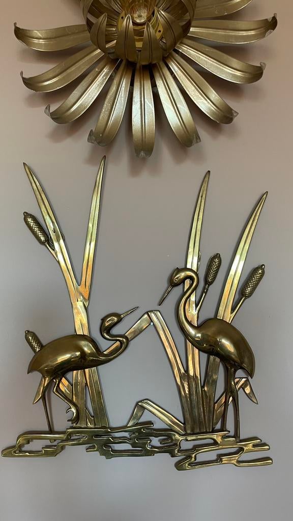 Wanddecoratie Messing kraanvogels - Hollywood Regency, Ophalen of Verzenden
