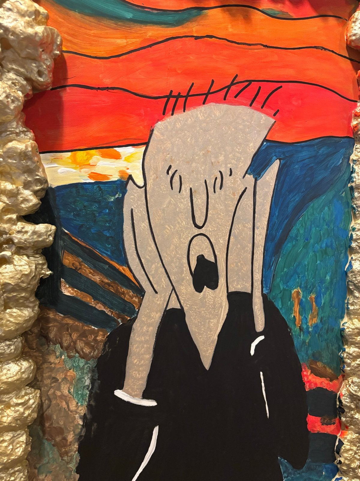 Decorstukken afscheidsmusical groep 8: Meesterwerk in het ma, Ophalen, Portret of Personen, Realistisch, Handgeschilderd