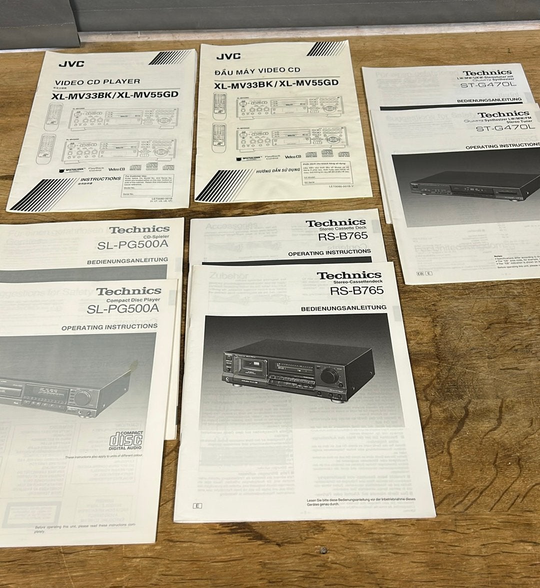 Technics en JVC gebruikers handleidingen., Ophalen of Verzenden, Audio