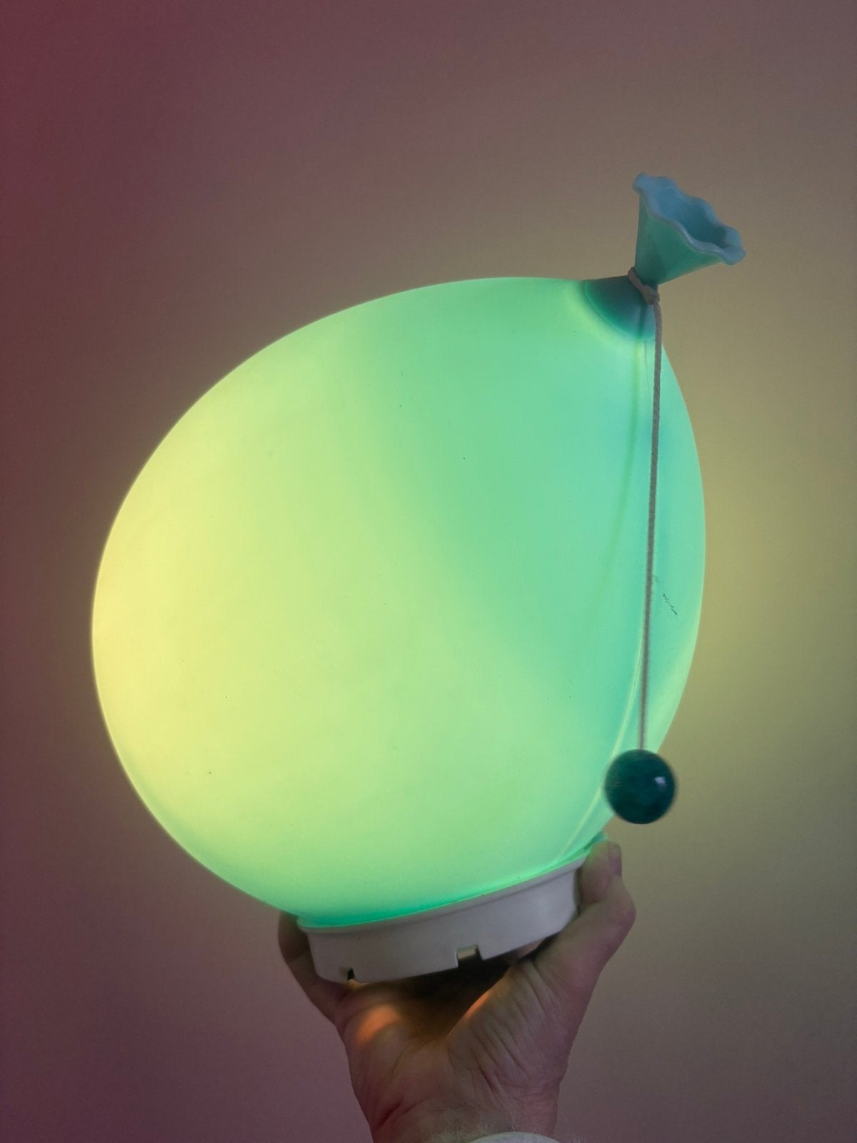 Design blauwe balloon lamp, Kunststof, Gebruikt, Vintage, E27 (groot)