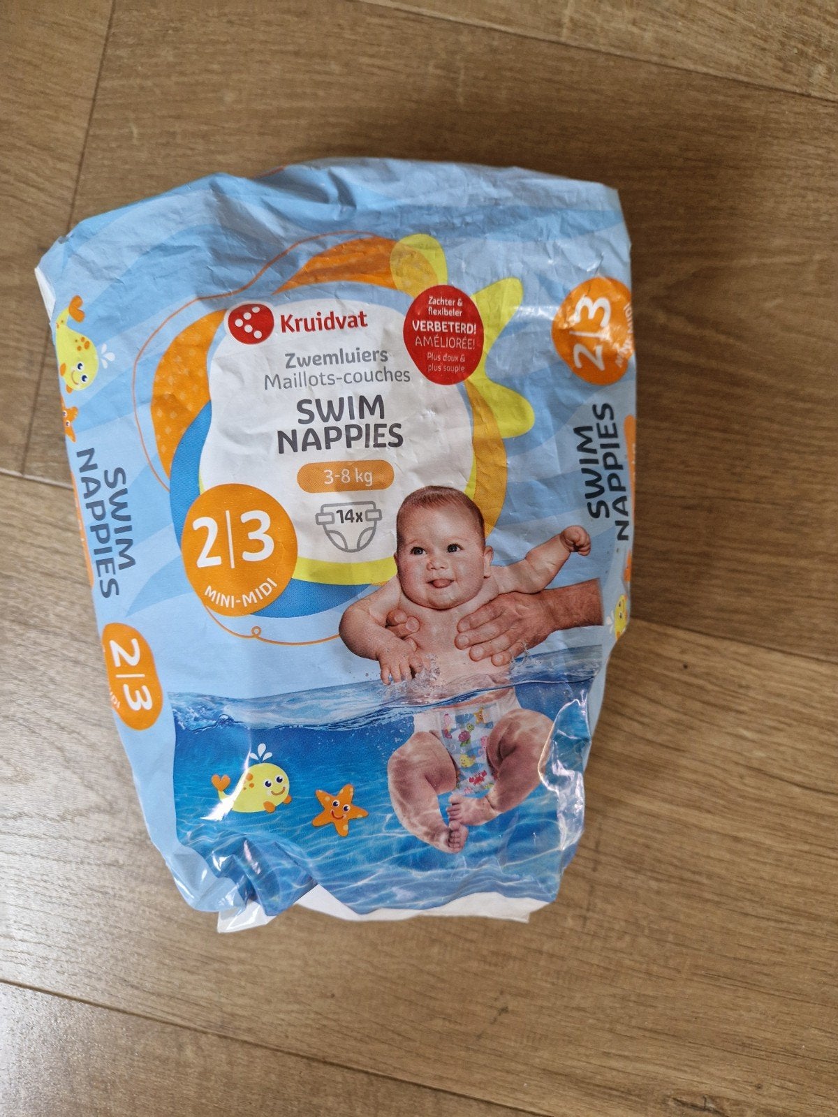 Kruidvat Zwemluiers Maat 2/3 (3-8 kg) - 7 stuks gratis, Kinderen en Baby's, Babykleding | Baby-zwemkleding, Ophalen, Nieuw