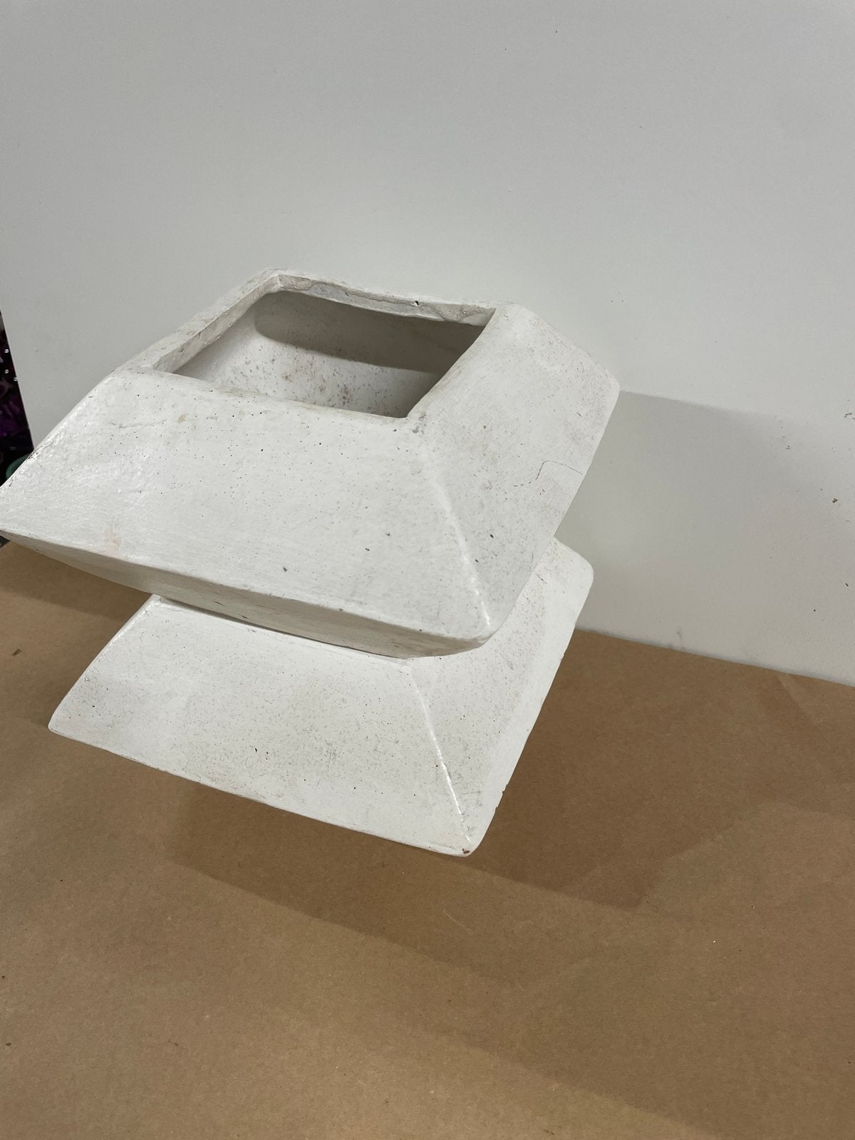witte bloempotten, vierkant, beton, Tuin en Terras, Gebruikt, Minder dan 30 cm, Minder dan 60 cm, Vierkant