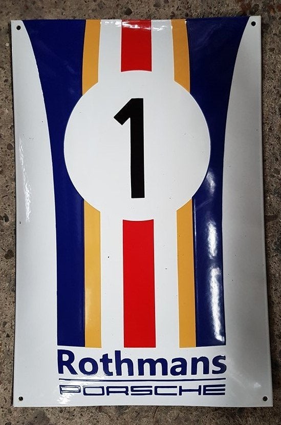 Porsche rothmans emaillen reclame decoratie bord, Ophalen of Verzenden, Zo goed als nieuw, Reclamebord