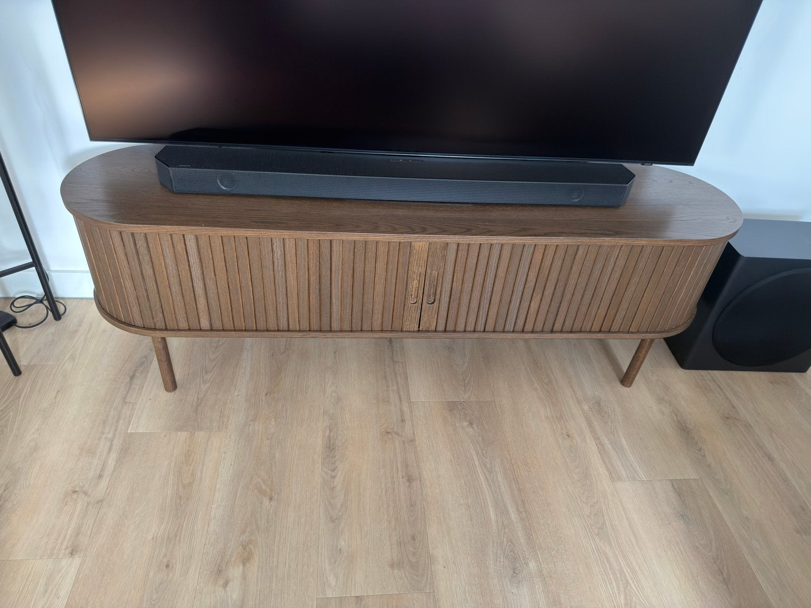 JYSK LYNGVIG 160cm Donker Eiken, Huis en Inrichting, Kasten | Televisiemeubels, Ophalen, Tambour, Japandi, Eikenhout, 150 tot 200 cm