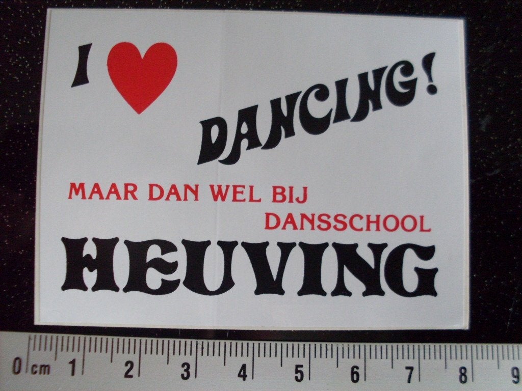 sticker u love dancing! dansschool Heuving dansen, Verzamelen, Verzenden, Zo goed als nieuw, Bedrijf of Vereniging