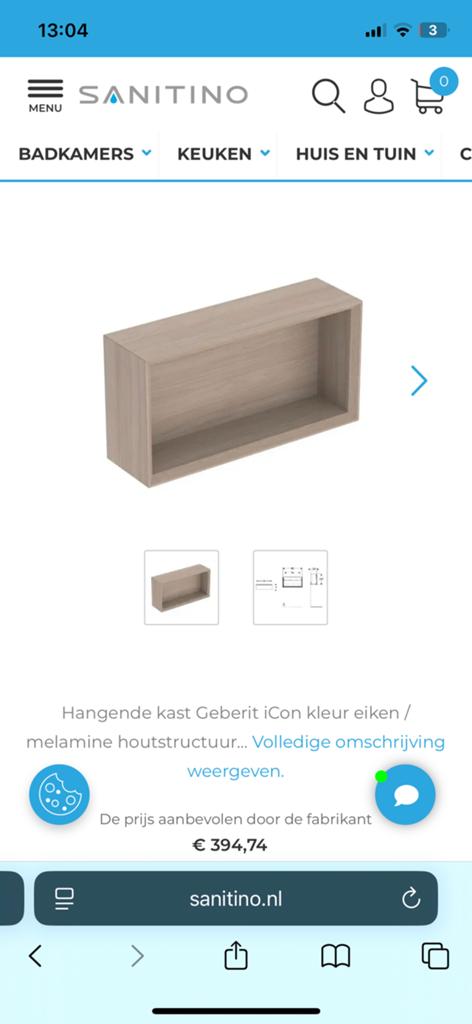 Nieuw Geberit ICON Model Badkamer / WC kast 502.322.JH.1, Doe-het-zelf en Verbouw, Sanitair, Ophalen of Verzenden, Nieuw, Toilet