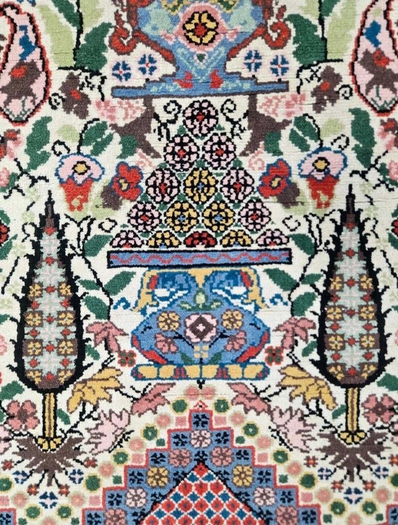 Handgeknoopt oosters wol floral tapijt vase Tunis 118x175cm, Huis en Inrichting, Crème, 100 tot 150 cm, Onbekend, Ophalen of Verzenden