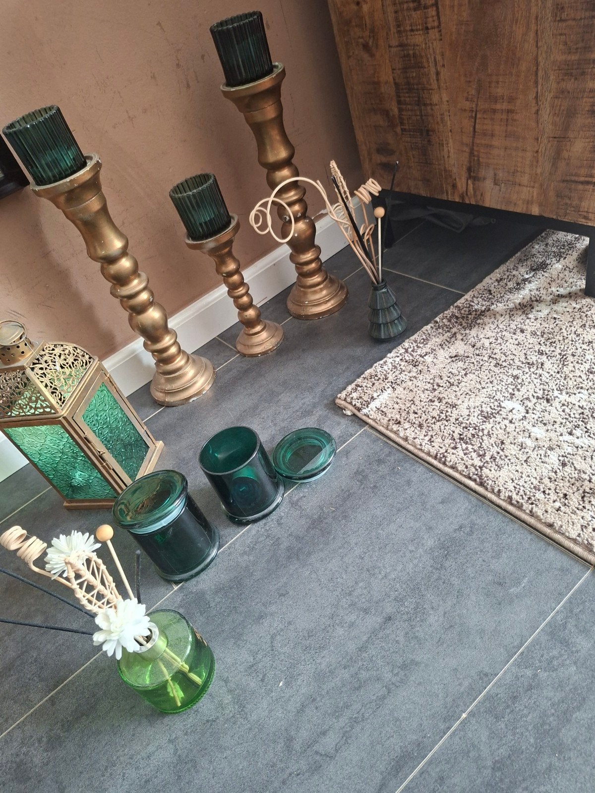 Diverse decoratie: lantaarn, kandelaars, geurverspreiders, Gebruikt, Lantaarn, Ophalen of Verzenden, Metaal