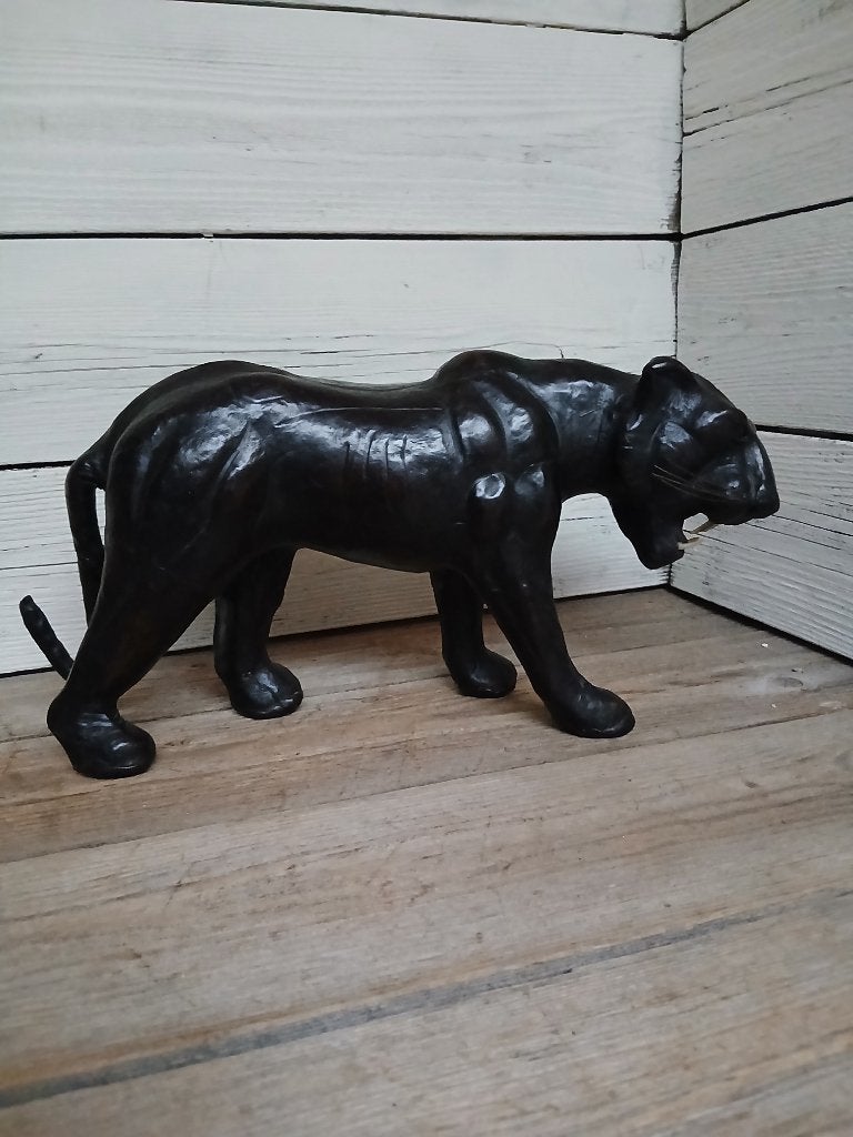 Vintage met leer beklede panter (1970-1990)., Antiek en Kunst, Ophalen of Verzenden