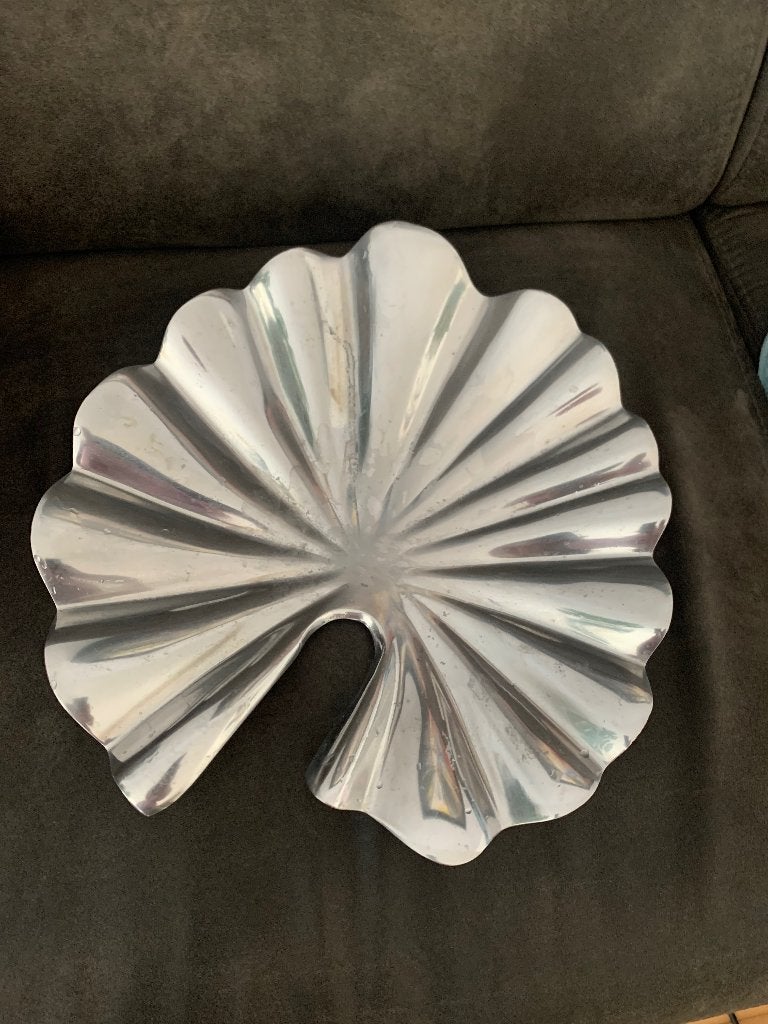 vintage aluminium dienblad, Huis en Inrichting, Woonaccessoires | Dienbladen, Ophalen, Zo goed als nieuw, Rond, Metaal