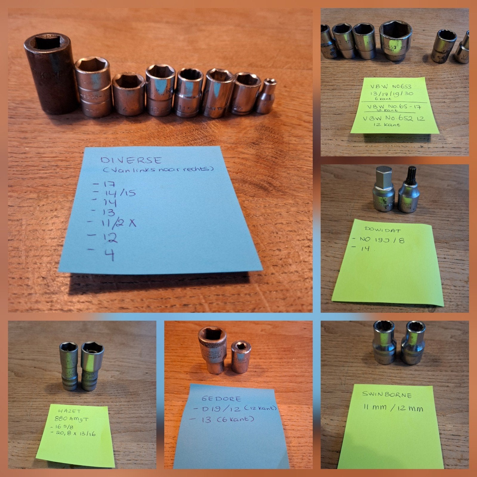 Diverse doppen. Autogereedschap. Hazet/Stahlwille/VBW etc., Ophalen of Verzenden, Gebruikt