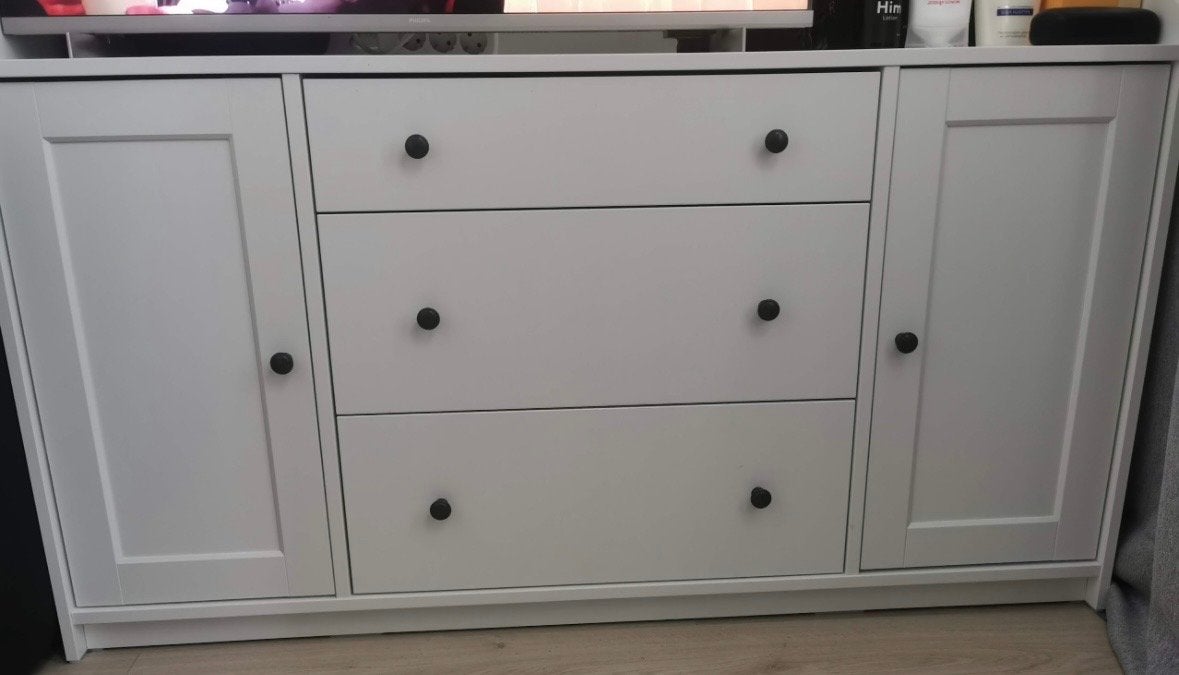 Witte ladekast met deuren - Ruime opbergoplossing (Ikea), Ophalen, Gebruikt, 150 tot 200 cm, Met lade(s)
