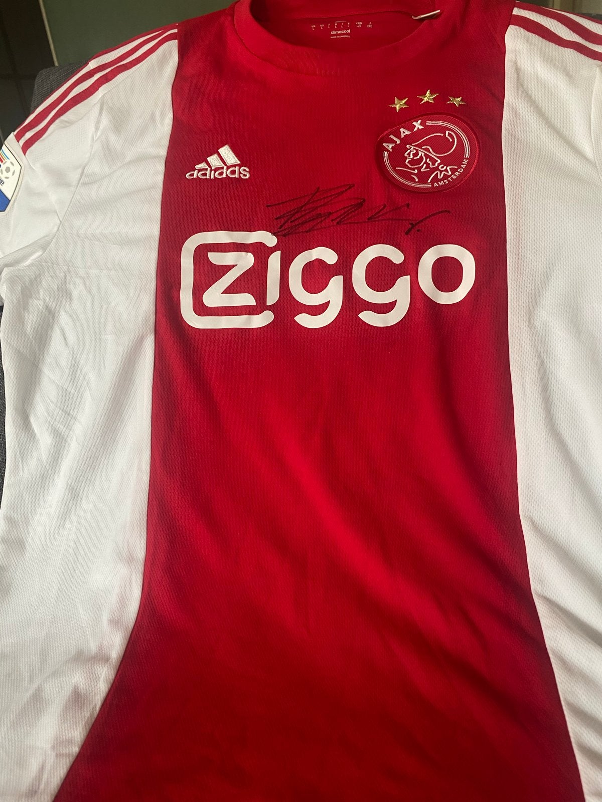 Gesigneerd Ajax Thuisshirt Bazoer #6, Ophalen of Verzenden, Zo goed als nieuw, Ajax, Shirt