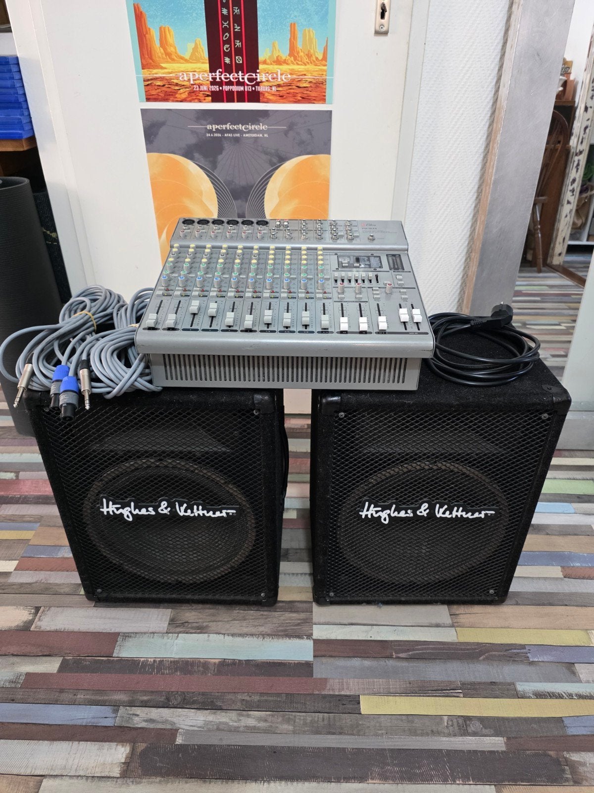 Plug & Play PA Set: the t.mix PM 184X (2x375W)+ H&K Speakers, Ophalen, Gebruikt, Minder dan 500 watt, P.A.