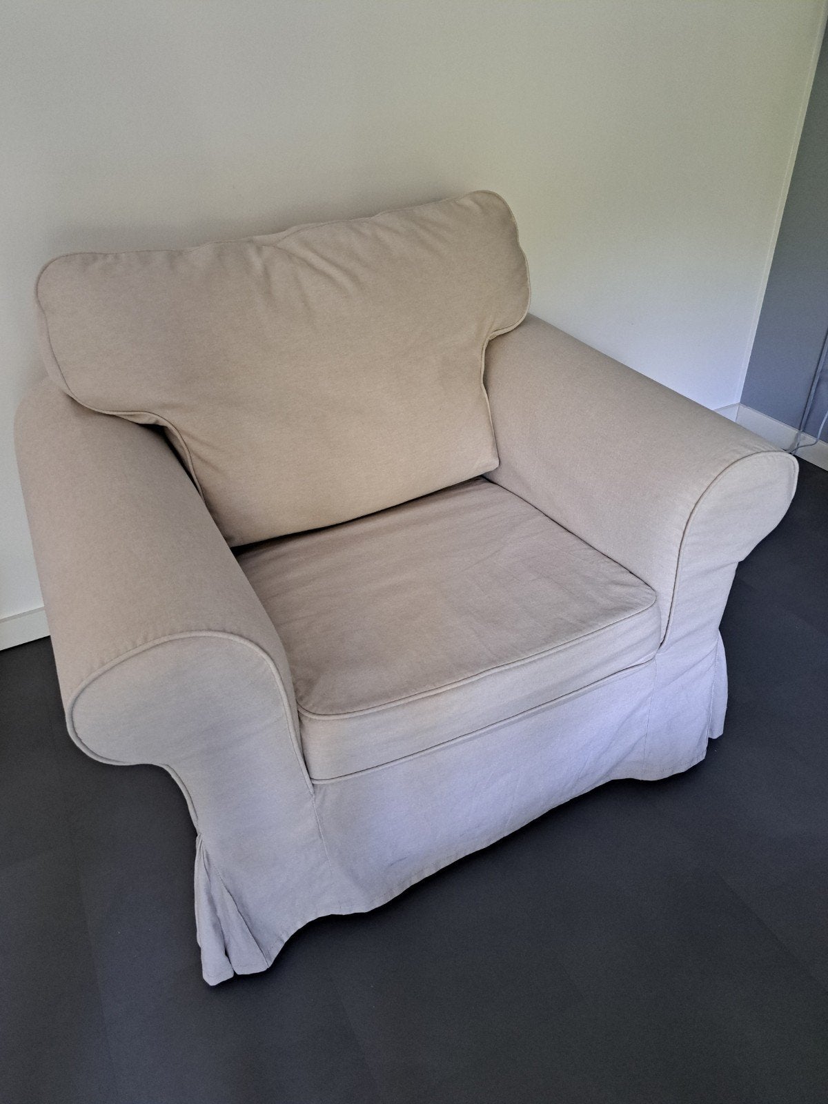2x IKEA Ektorp fauteuil met lichte bekleding, Ophalen, Zo goed als nieuw, 75 tot 100 cm, 50 tot 75 cm