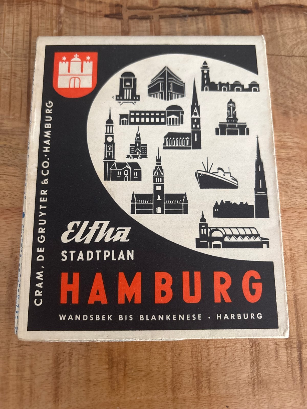Elfha Stadtplan Hamburg - Vintage Stadsatlas, Boeken, Atlassen en Landkaarten, Gelezen, Overige atlassen, Ophalen of Verzenden