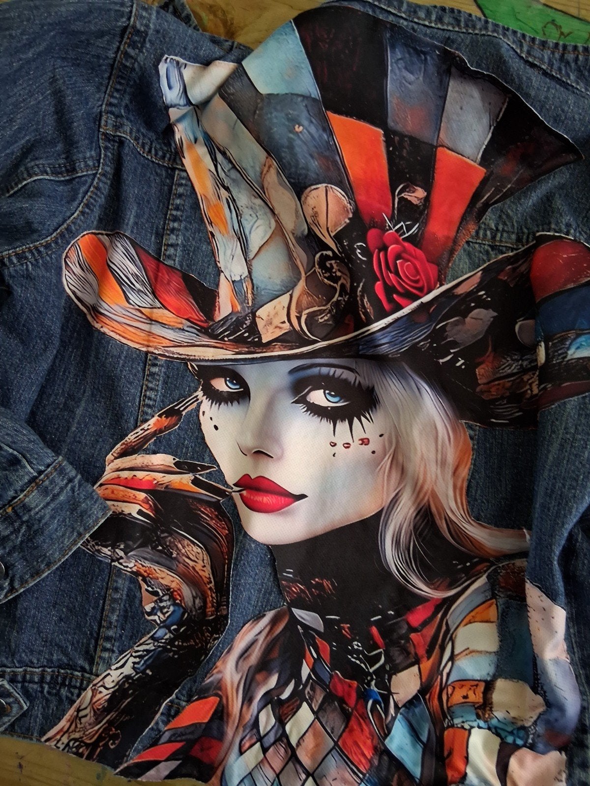 Stoer denim mouwloos jack met Route 66 motor opdruk, Ophalen of Verzenden, Zo goed als nieuw, Maat m/l