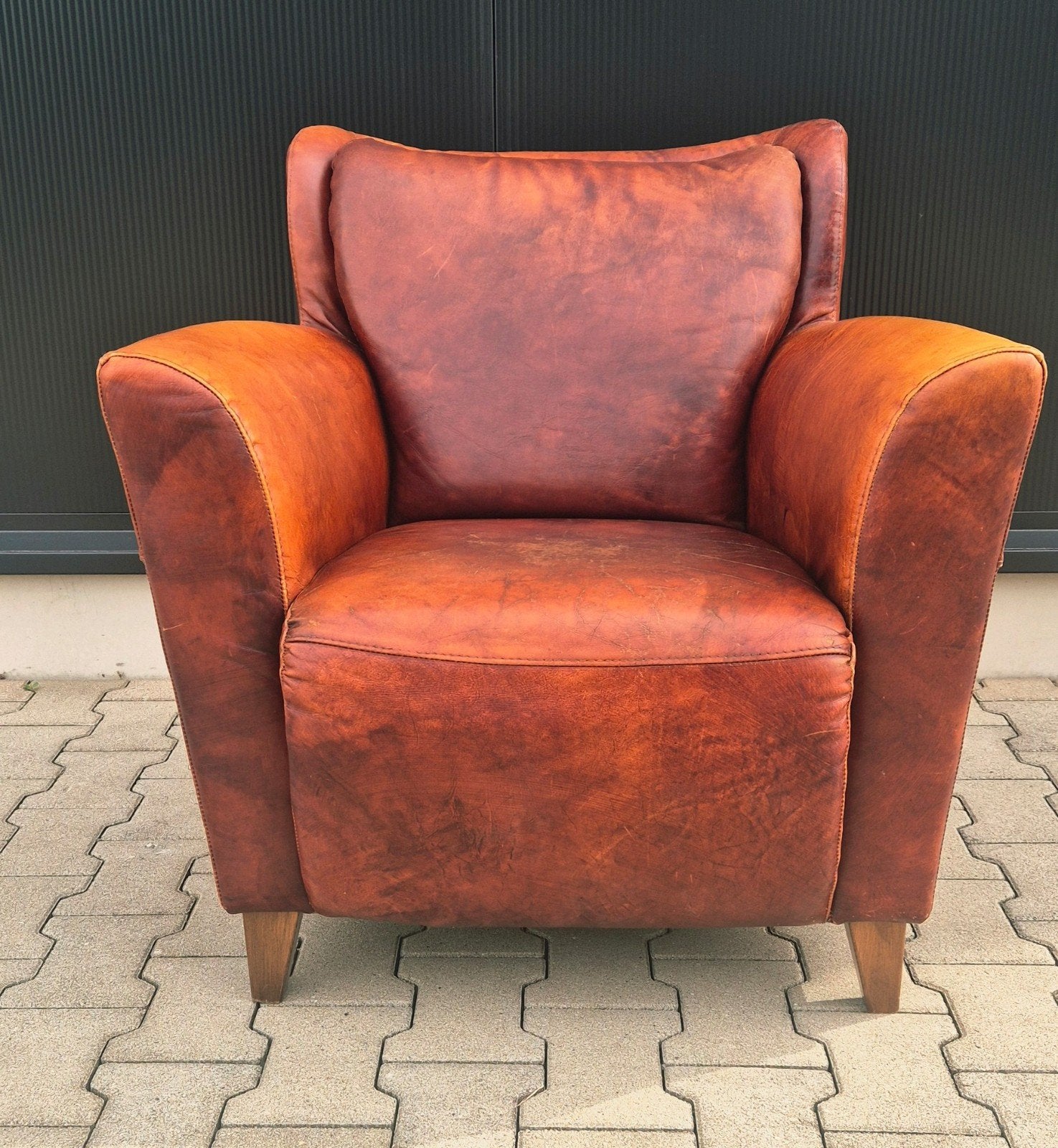 Runderleren fauteuil, Ophalen of Verzenden