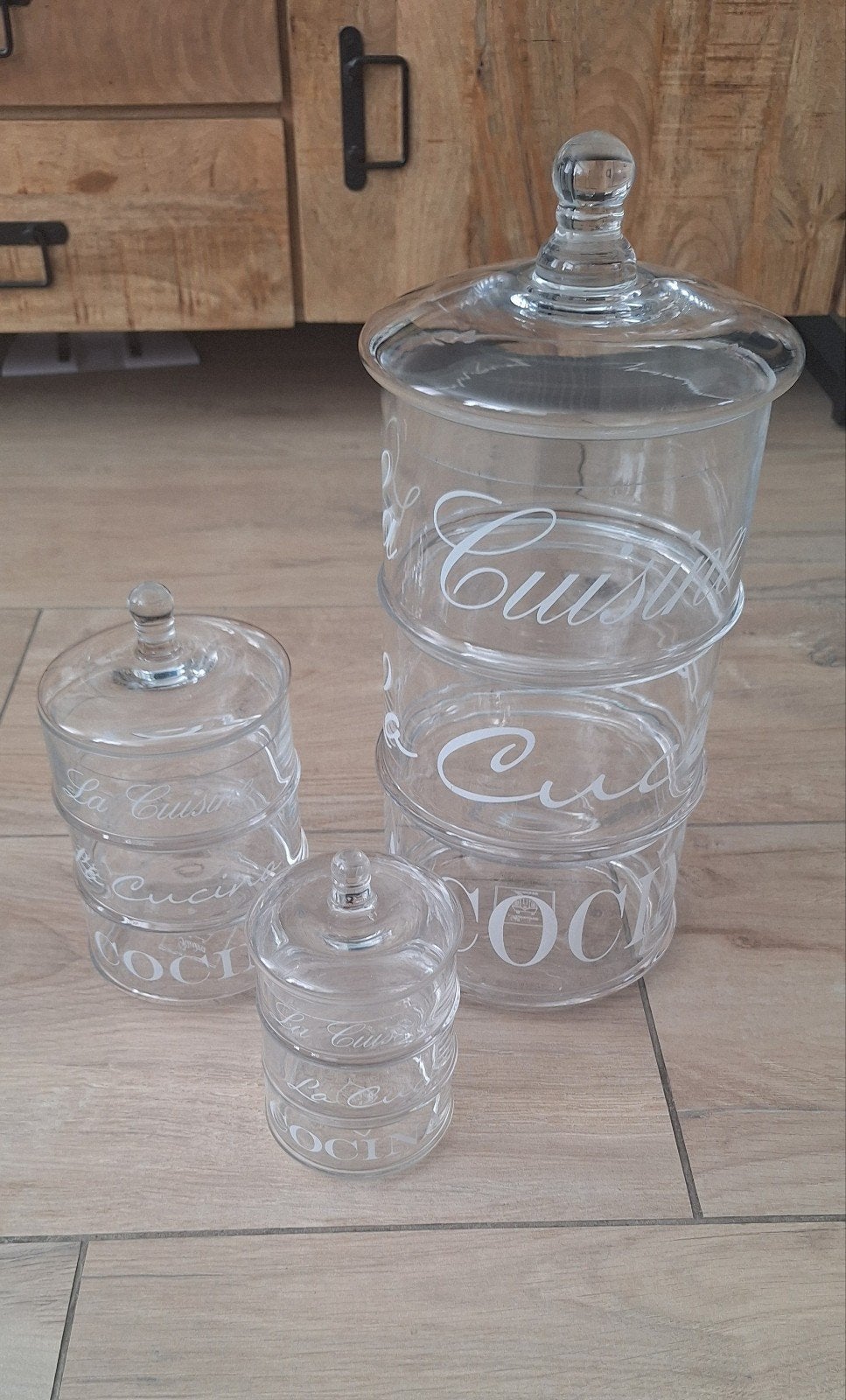 Riviera Maison - Classic Kitchen Storage Jars (3Sets), Ophalen, Glas, Zo goed als nieuw, Voorraadpot