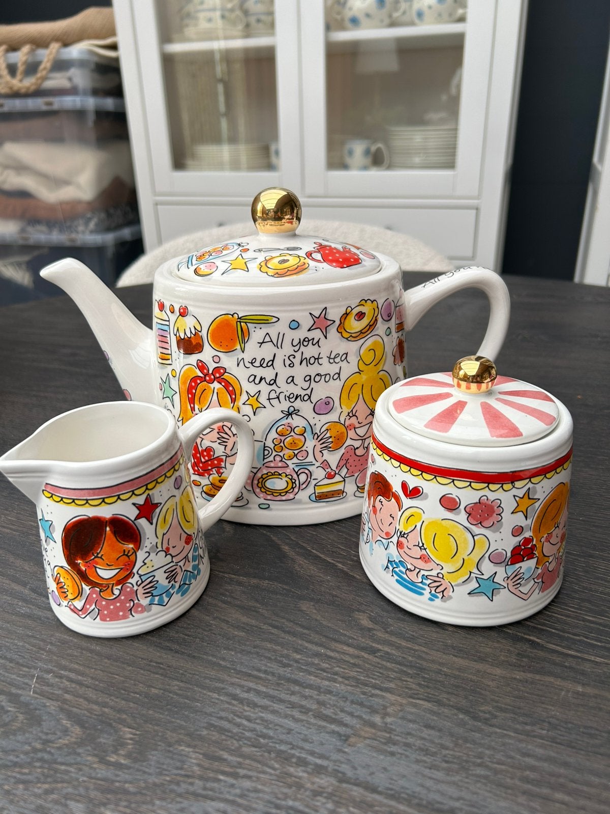 Blond Amsterdam, koffie- theepot met suikerpot en melkkan, Ophalen of Verzenden, Nieuw, Aardewerk, Overige typen