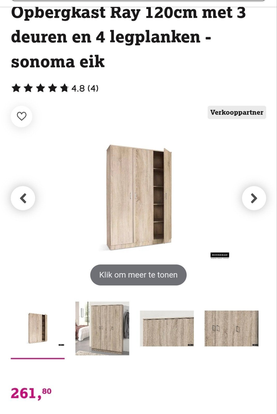 Mooie Leenbakker kast met 3 deuren en legplanken, Huis en Inrichting, Kasten | Kledingkasten, Ophalen, Met deur(en), 100 tot 150 cm