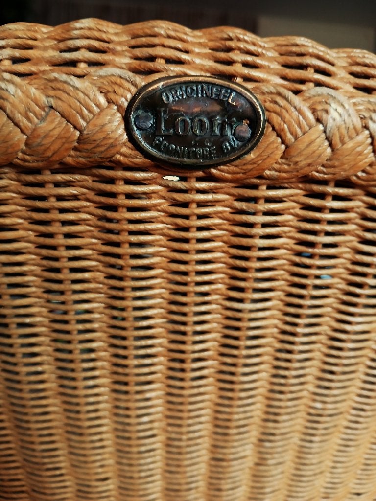 Vier eetkamerstoelen origineel LLoyd Loom furniture b.v., Ophalen, Gebruikt, Bruin, Lloyd loom