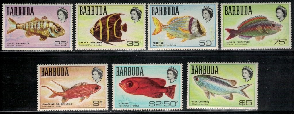 C144 Barbuda 21/27 postfris Vissen, Verzenden, Postfris, Dier of Natuur