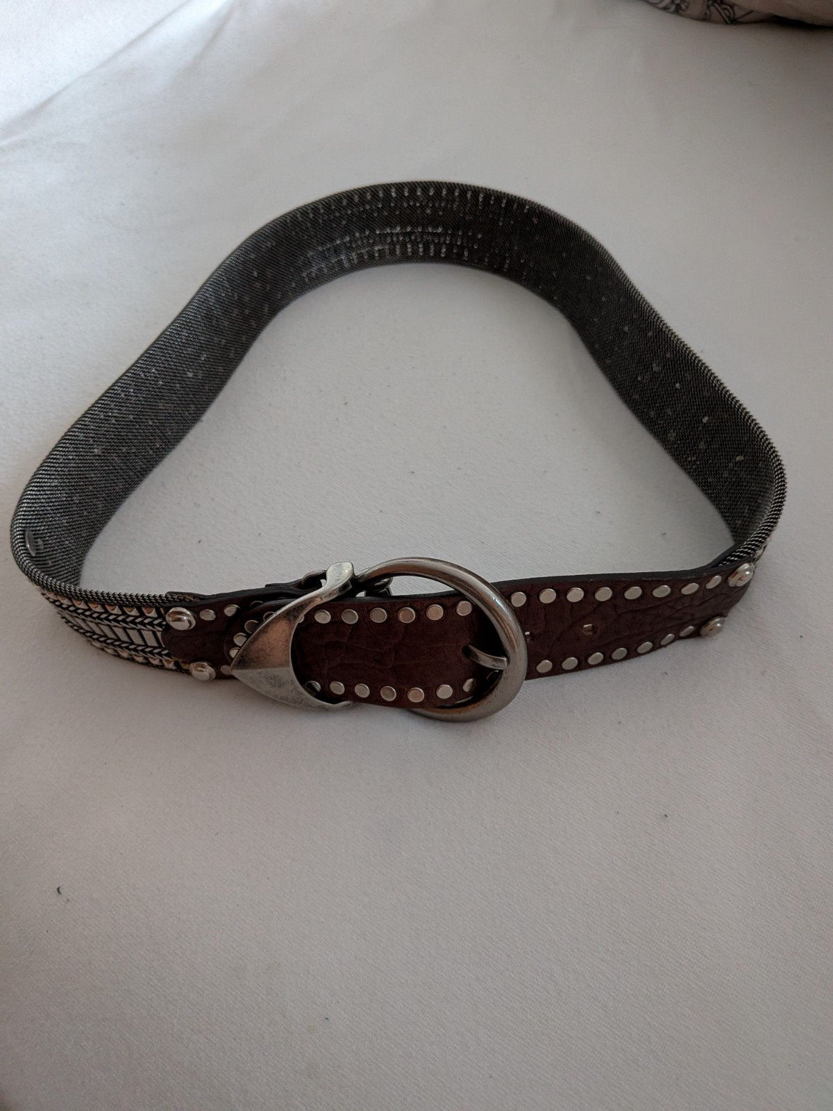 Nanni riem (nieuw): Leer en metaal L 90 cm en B 4 cm, Ophalen of Verzenden