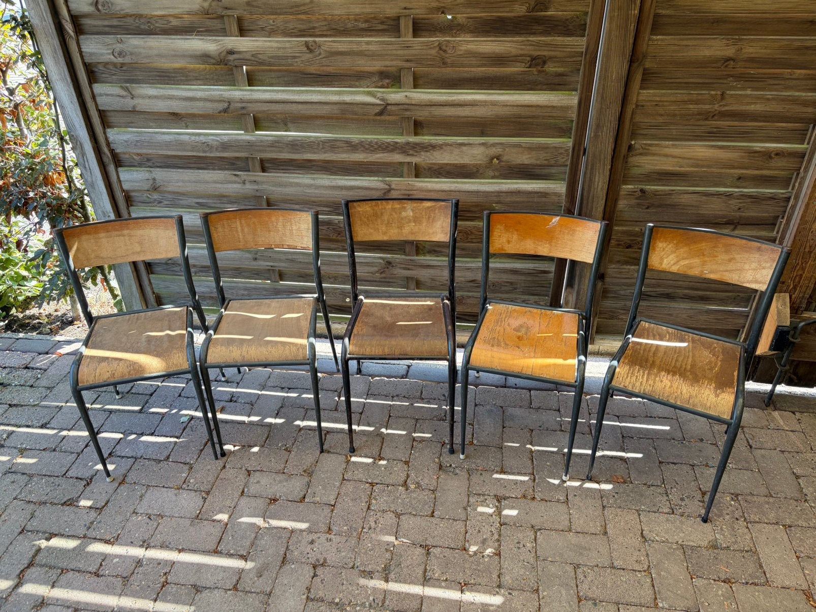5x Vintage Mullca 510 Franse Schoolstoelen, Ophalen, Gebruikt, Metaal