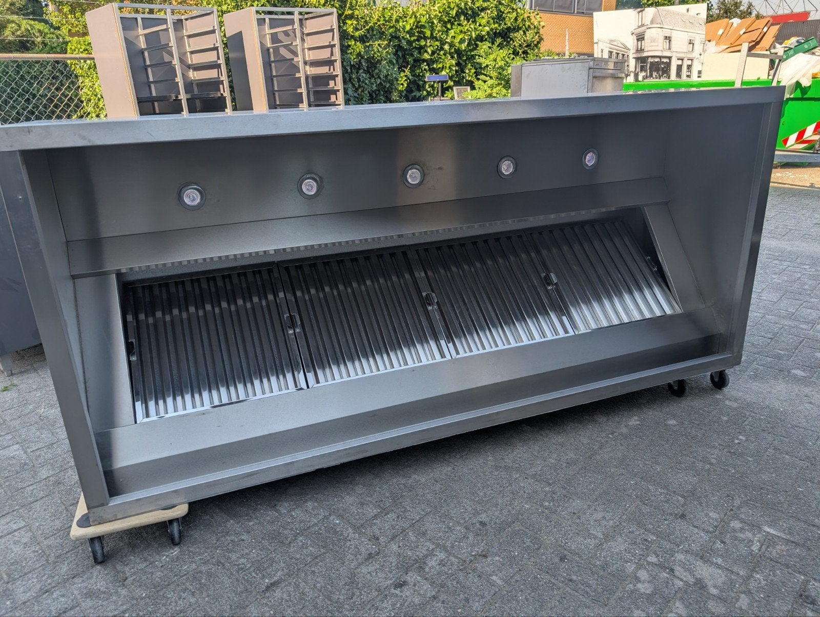 Horeca afzuigkap met dakmotor 55x100x225 cm, Witgoed en Apparatuur, Afzuigkappen, Ophalen, Wandschouwkap, Zo goed als nieuw, Vrijstaand