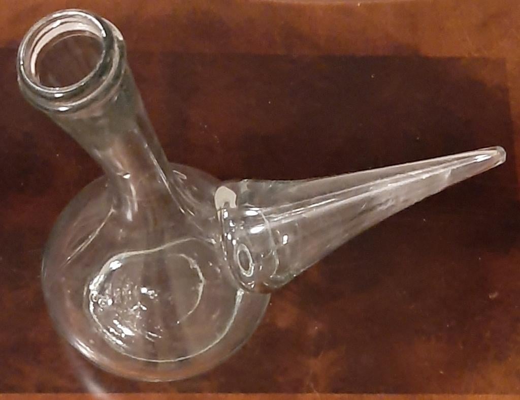 🍷Preloved: Mondgeblazen glazen porrón - Drankspel🏷️€32,-, Ophalen of Verzenden
