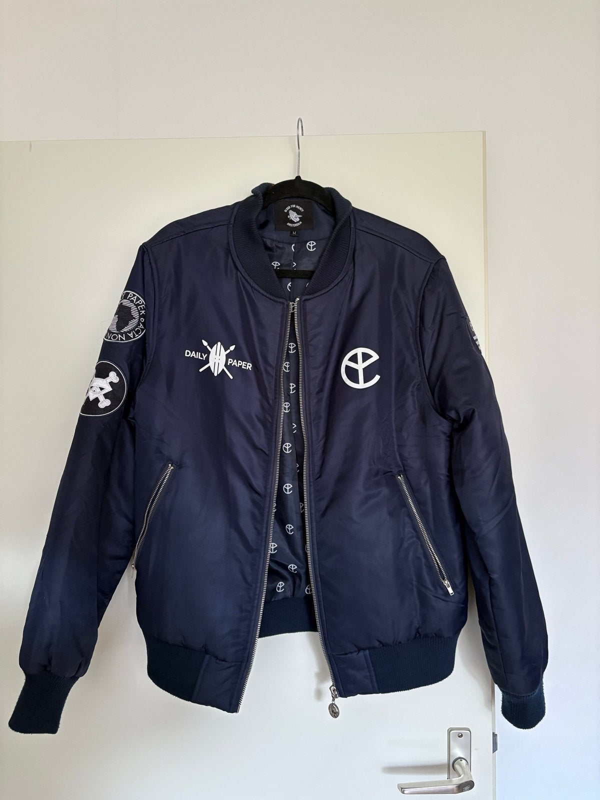Yellow Claw BFM bomberjack navy blue, Ophalen of Verzenden, Gedragen, Maat 48/50 (M), Blauw